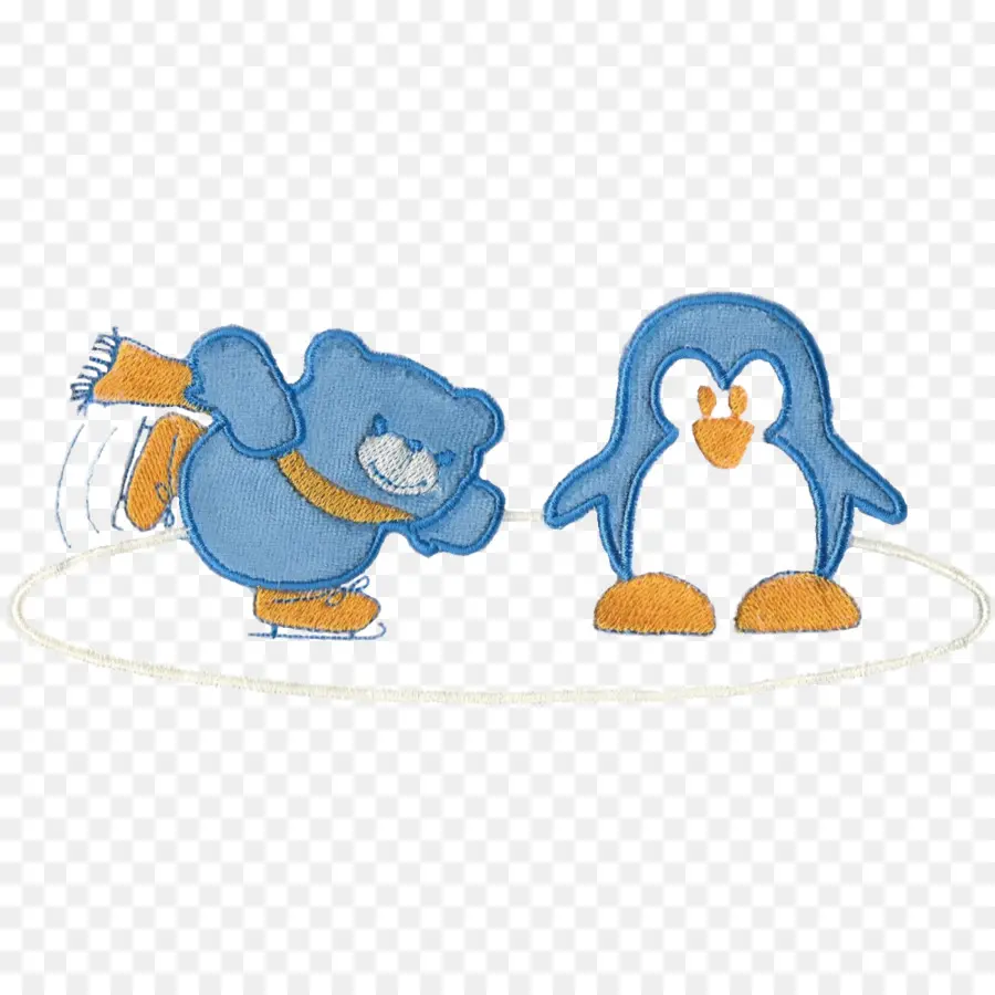 Ours Et Pingouin Qui Patinent Sur Glace，Glace PNG