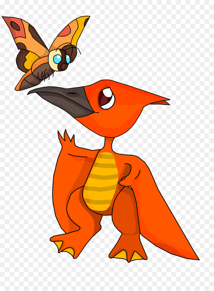 Dinosaure Orange，Papillon PNG