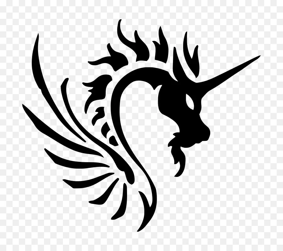 Silhouette De Licorne，Noir PNG