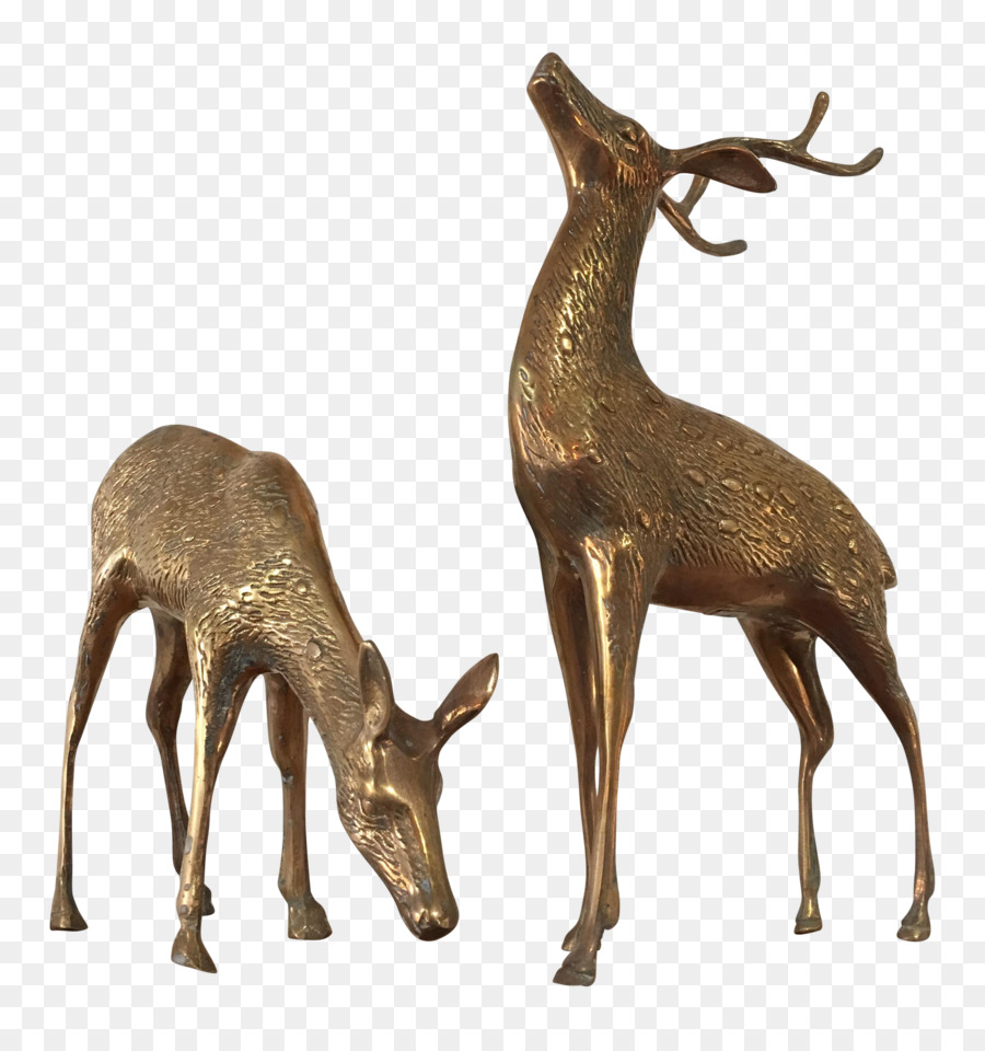 Statues De Cerfs En Bronze，Sculpture PNG