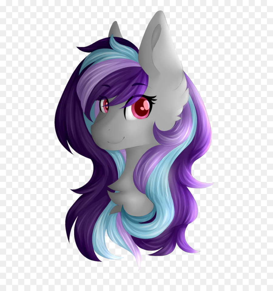 Poney Bleu，Crinière Violette PNG