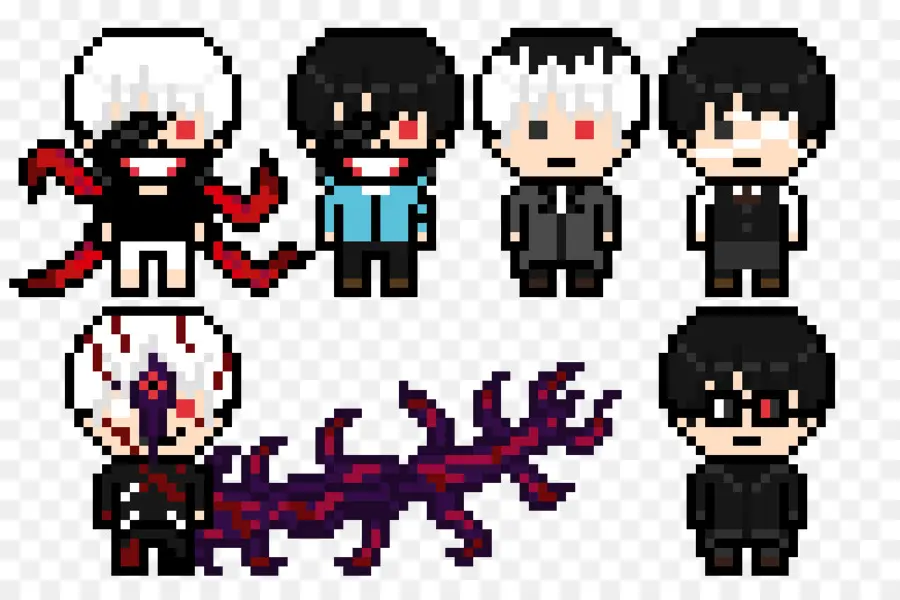 Personnages De Pixel Art，Animé PNG