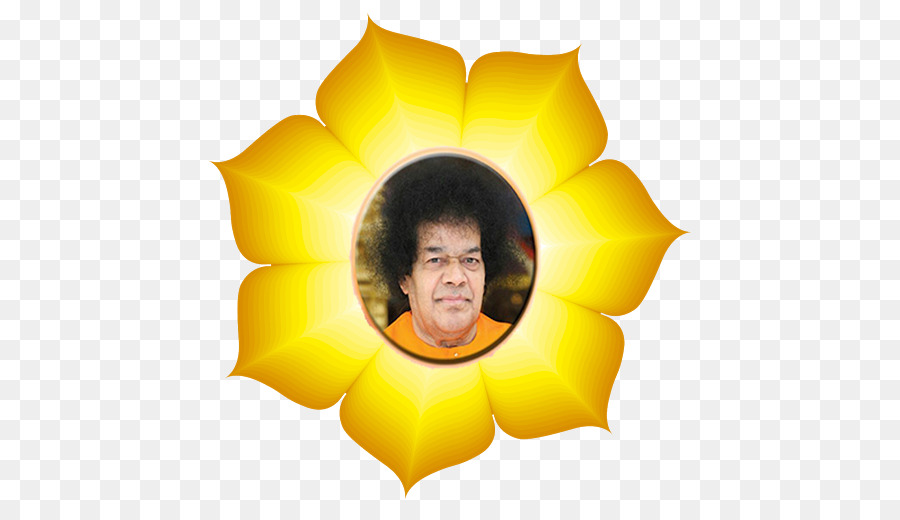 Fleur Jaune Avec Portrait，Fleur PNG