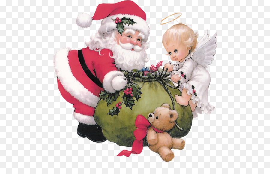 Père Noël Et Ange，Noël PNG