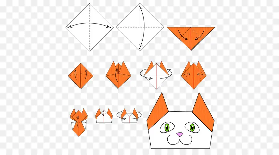 Chat En Origami，Papier PNG