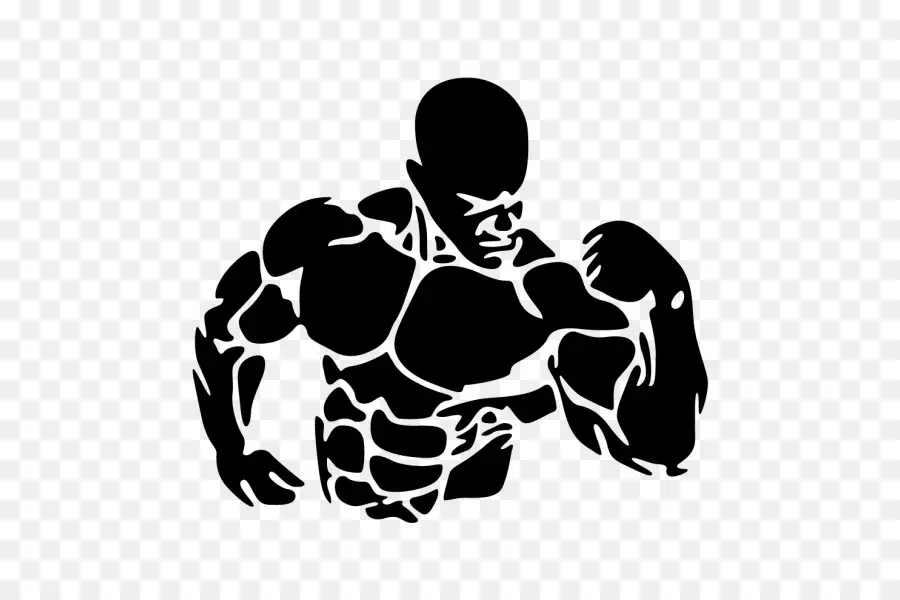 Silhouette D'homme Musclé，Musculaire PNG