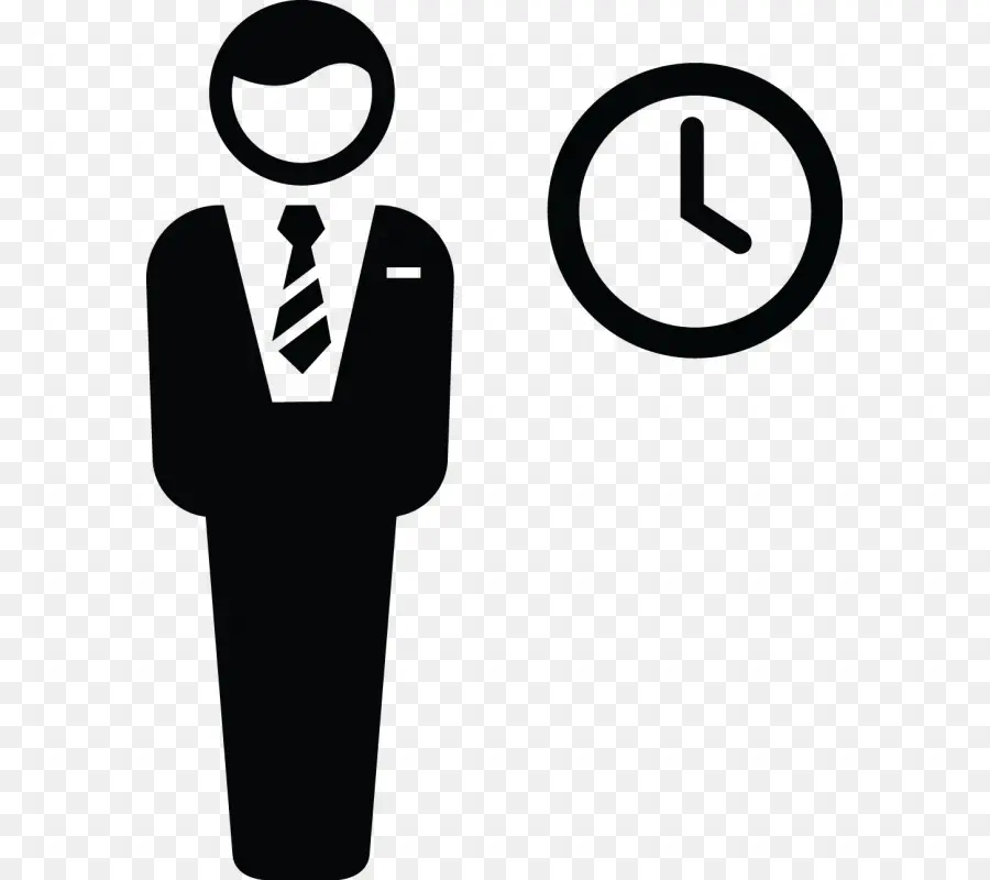 Homme D'affaires Avec Horloge，Temps PNG