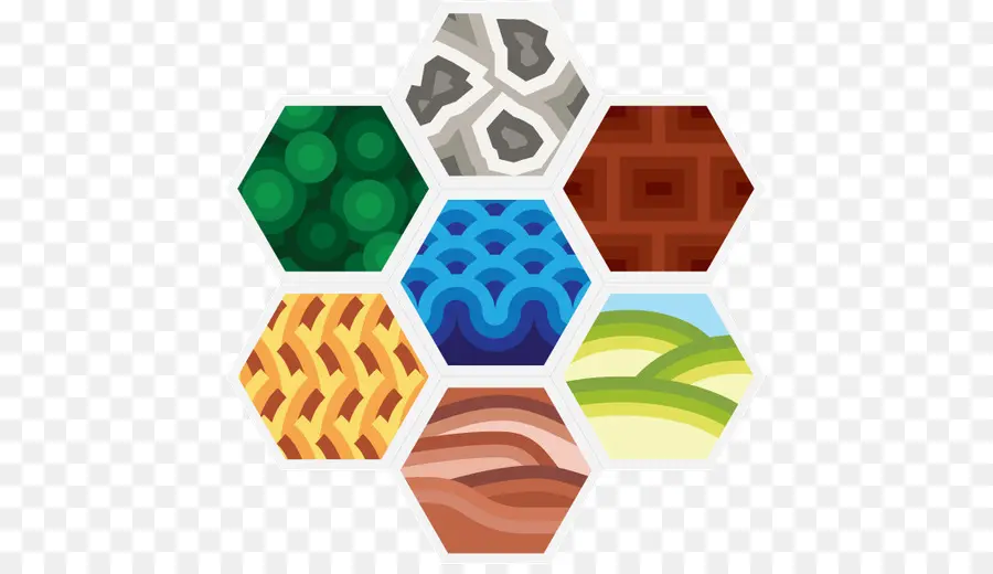 Tuiles Hexagonales，Coloré PNG