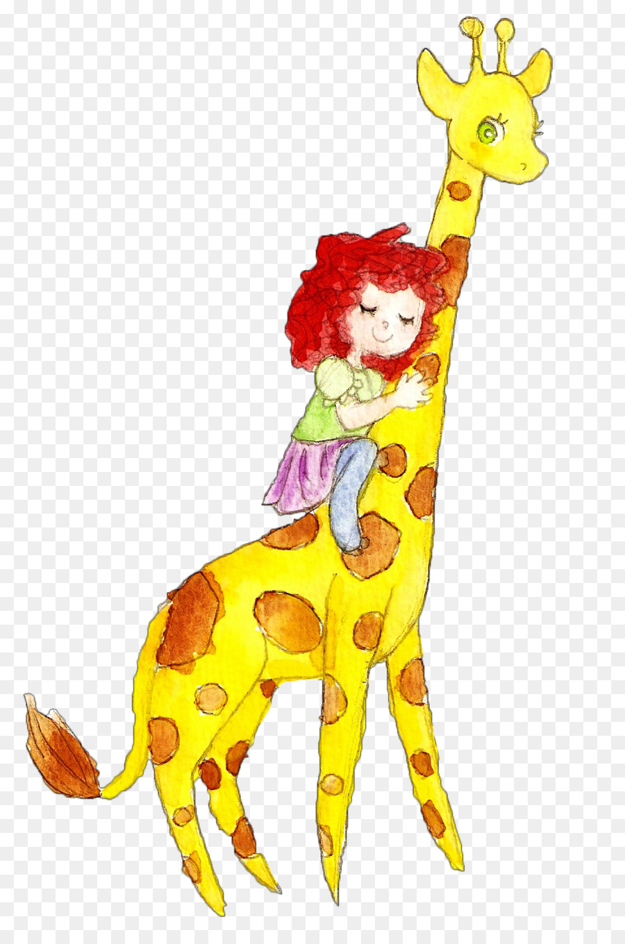 Fille Sur Girafe，Girafe PNG