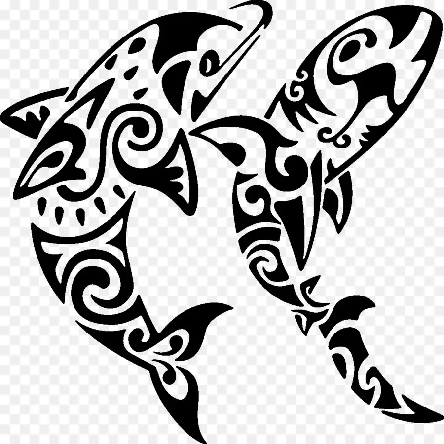 Dauphins Tribaux，Tatouage PNG