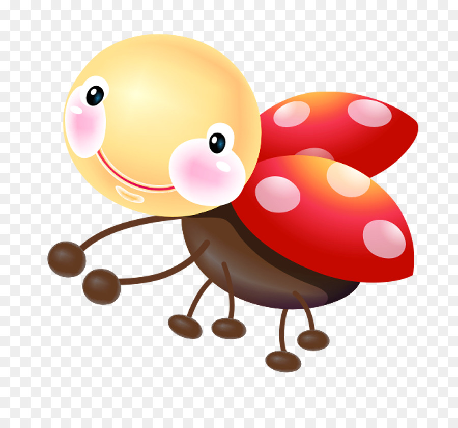 Coccinelle De Dessin Animé Mignon，Souriant PNG