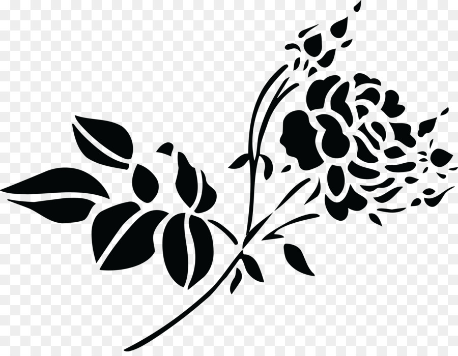 Silhouette De Plante，Fleur PNG