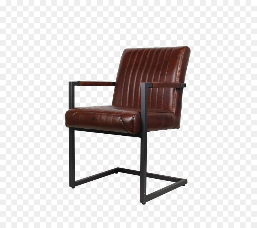 Chaise En Cuir Marron，Cadre En Métal PNG