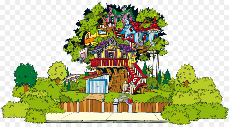 Cabane Dans Les Arbres，Coloré PNG