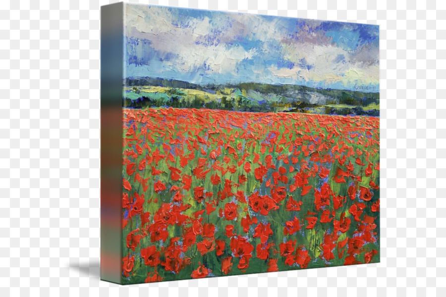 Tableau Champ De Coquelicots，Art PNG