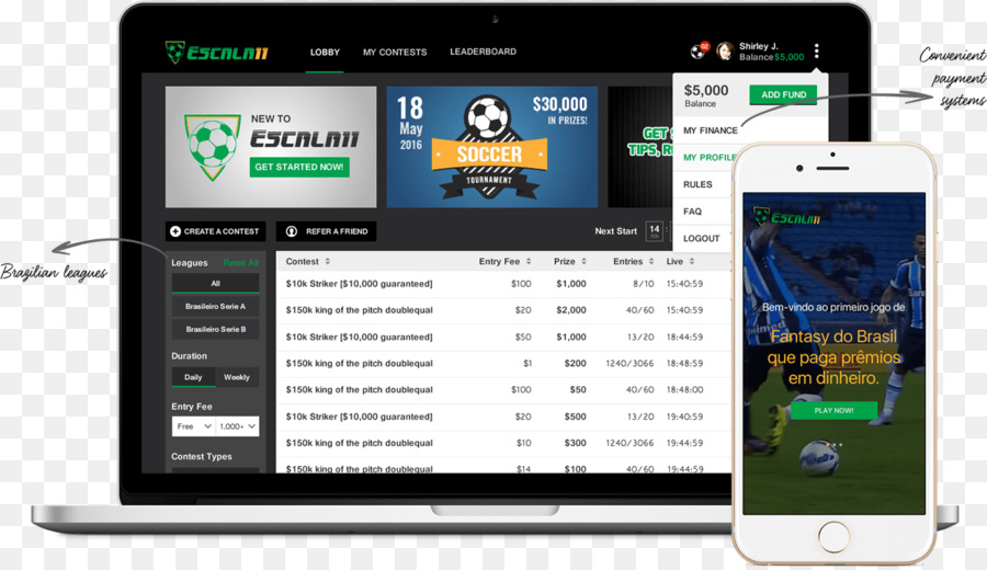 Les Fantasy Sports，Smartphone PNG