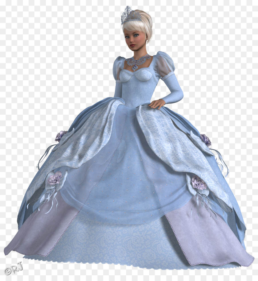 Princesse En Robe Bleue，Robe PNG