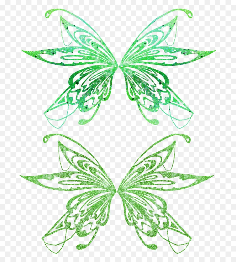 Ailes De Papillon Vert，Papillon PNG