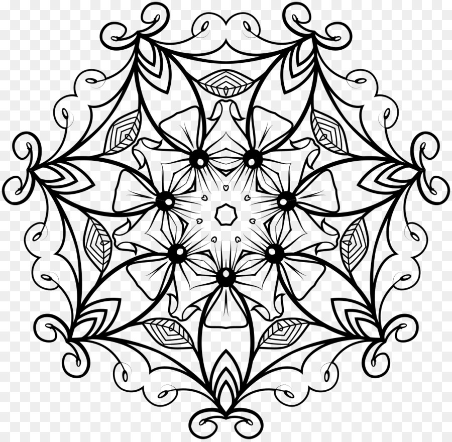 Livre De Coloriage，Mandala PNG