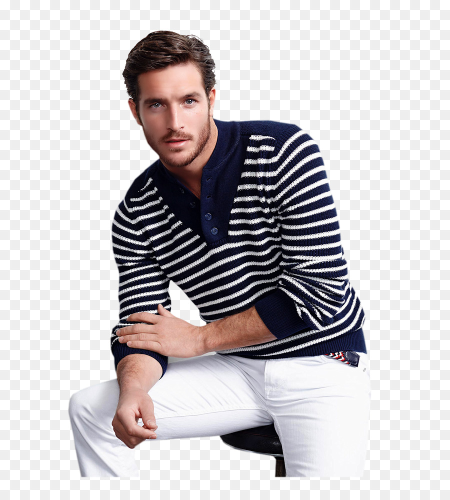 Homme En Pull Rayé，Modèle PNG