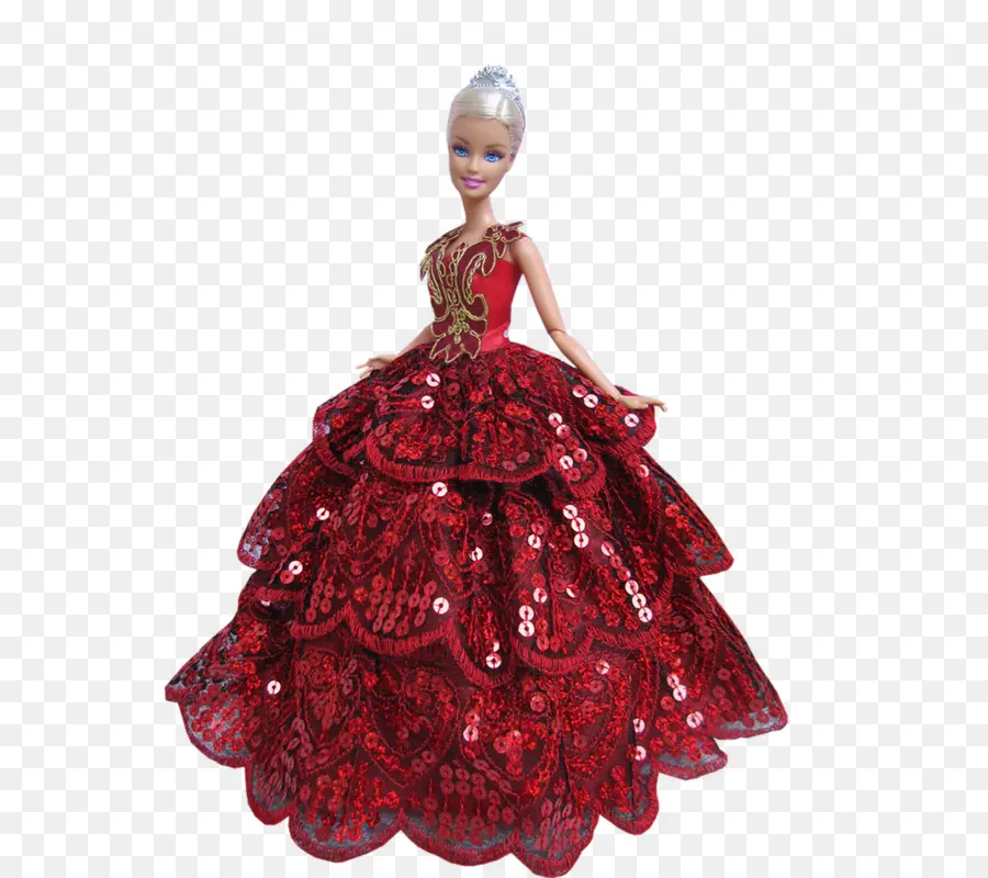 Poupée Barbie En Robe Rouge，Mode PNG