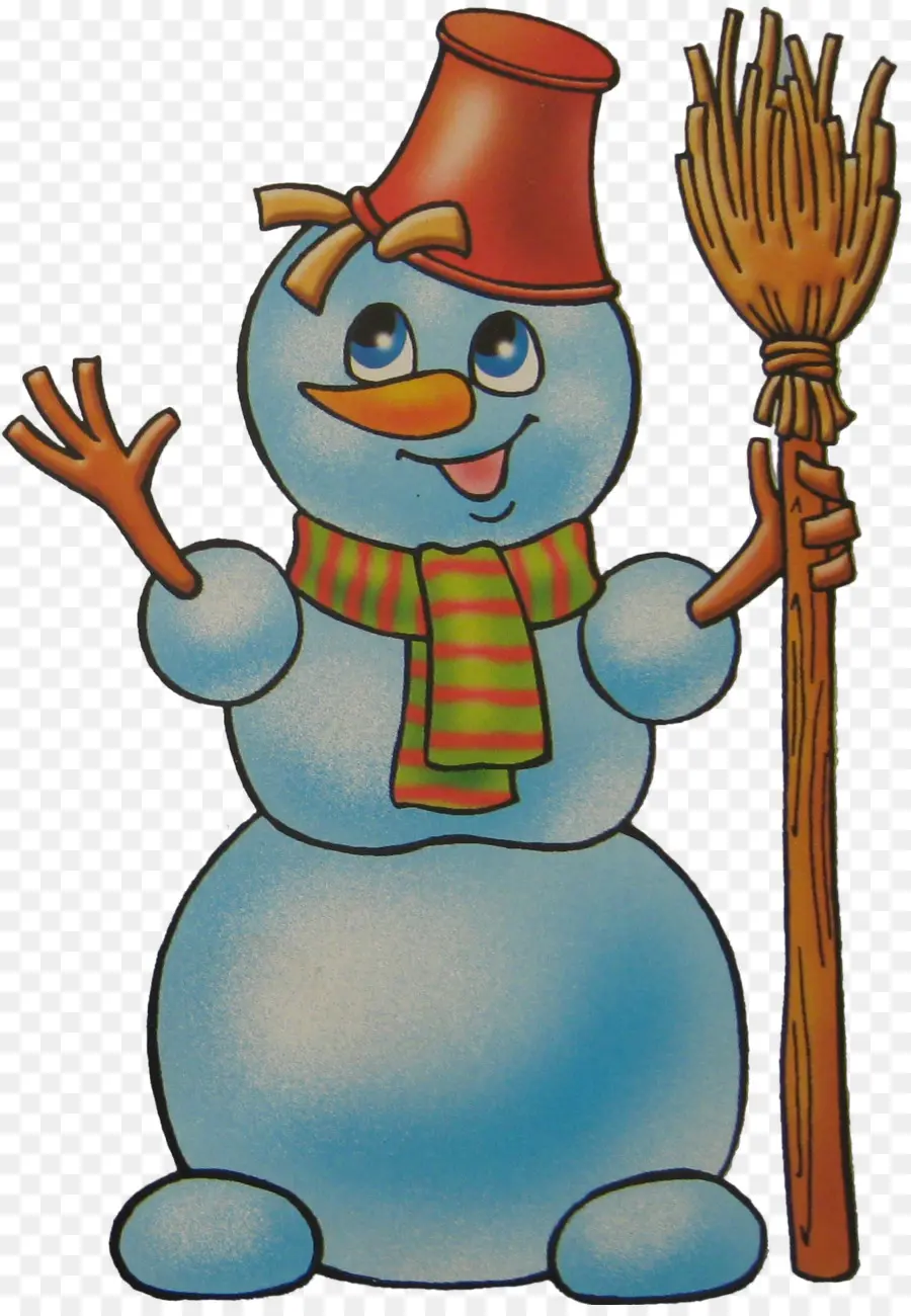 Bonhomme De Neige Avec Balai，Hiver PNG