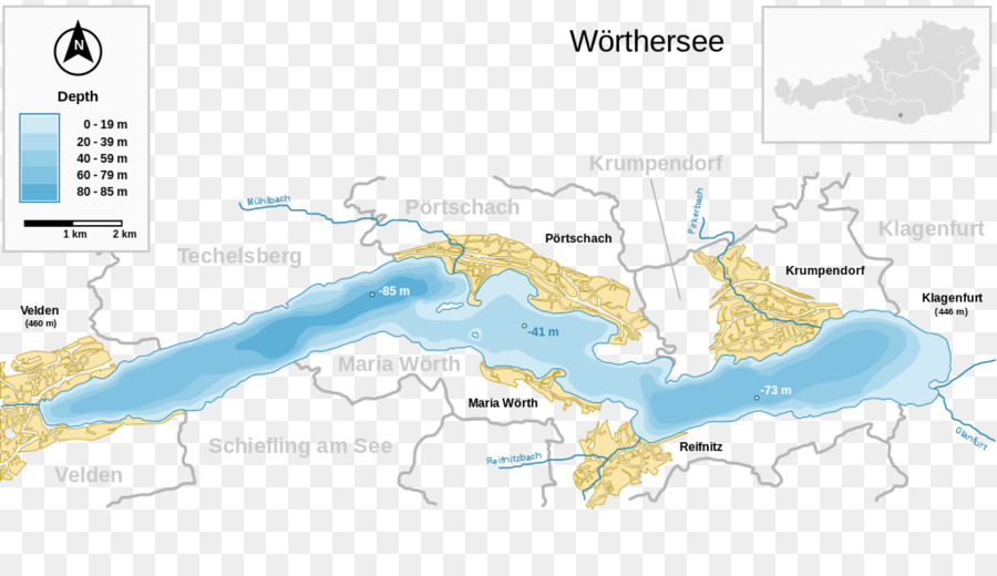 Wörthersee Carte，Lac PNG