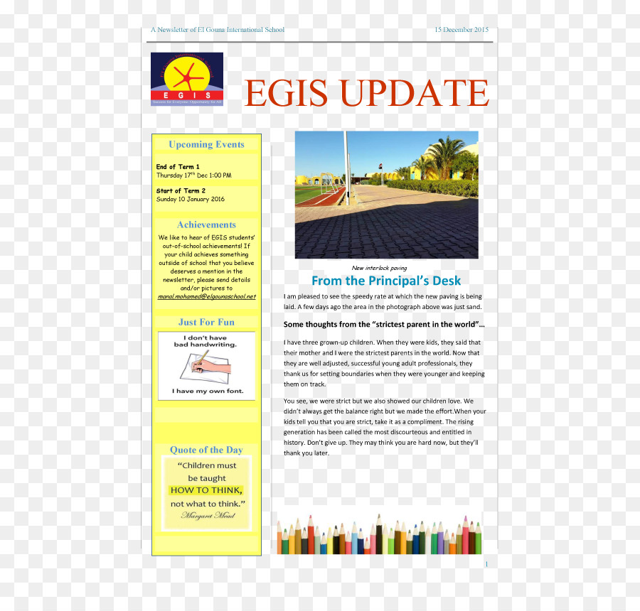 Newsletter，L école PNG