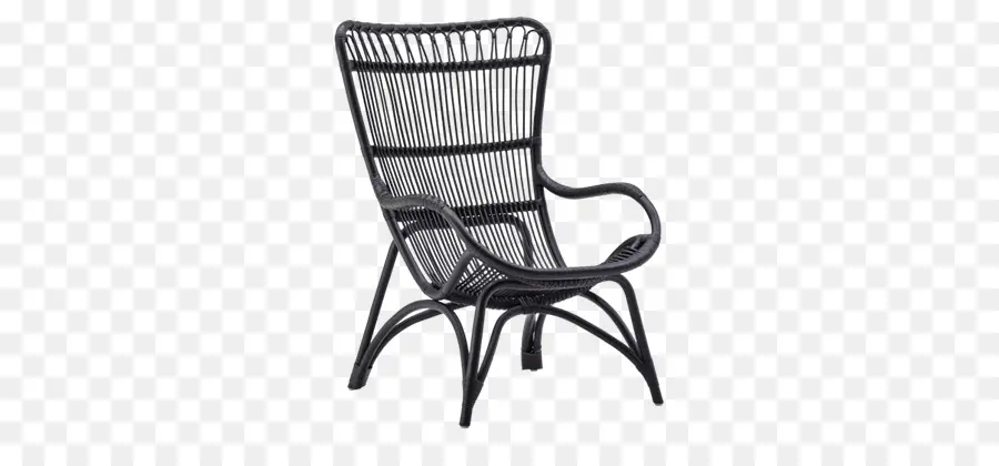 Chaise En Rotin Noir，Rotin PNG