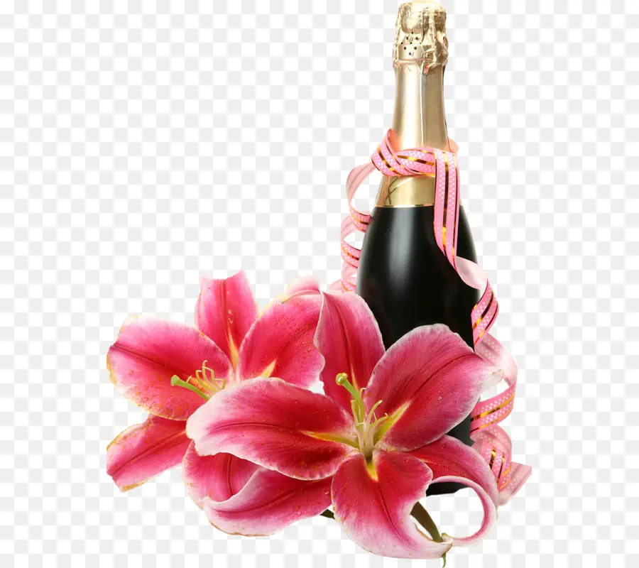 Champagne Et Fleurs，Bouteille PNG