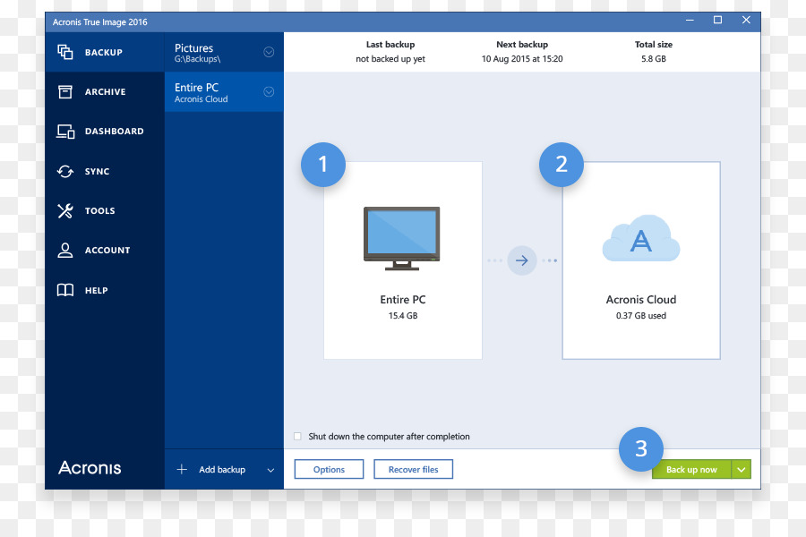 Acronis True Image，Acronis PNG
