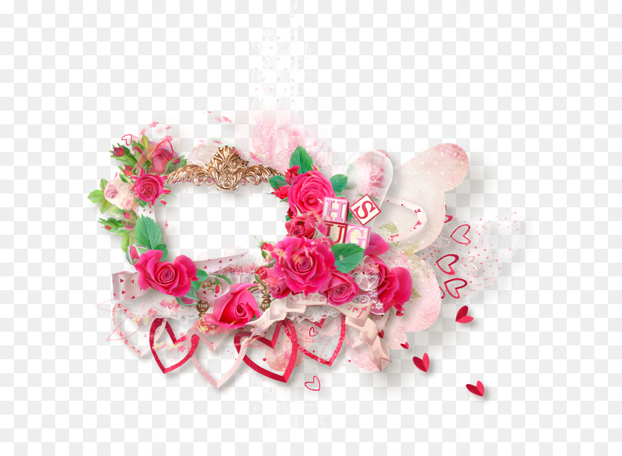 Coeur Avec Des Fleurs，Rose PNG