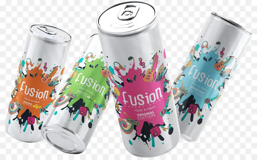 Boissons énergisantes Fusion，Canettes PNG