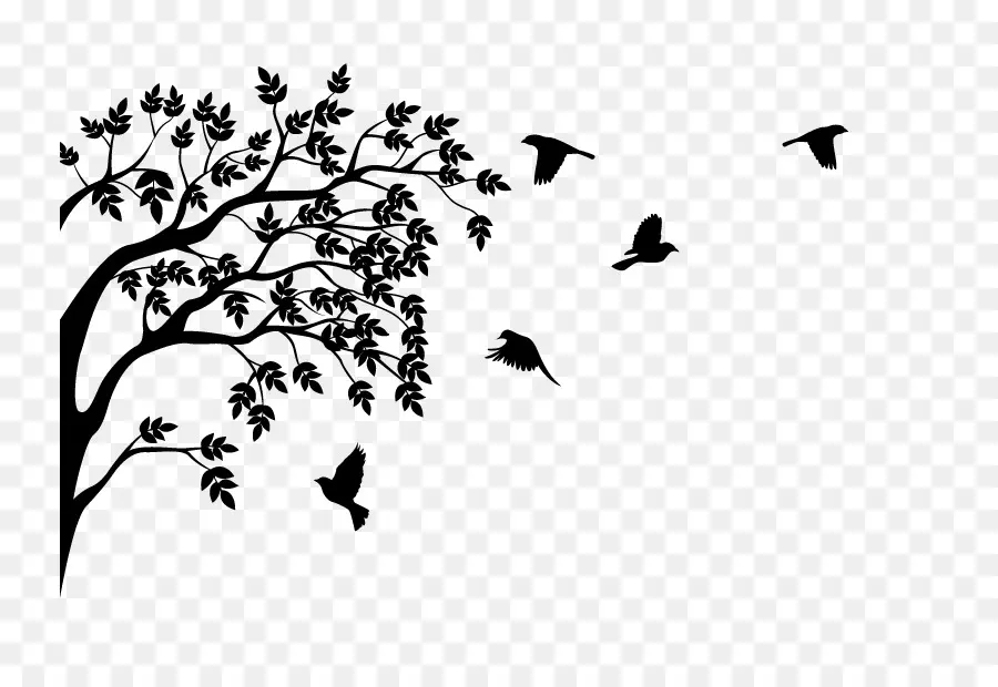 Oiseau Sur Une Branche，Silhouette PNG