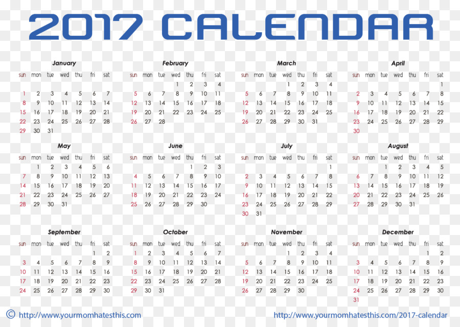 Calendrier 2017，Année PNG