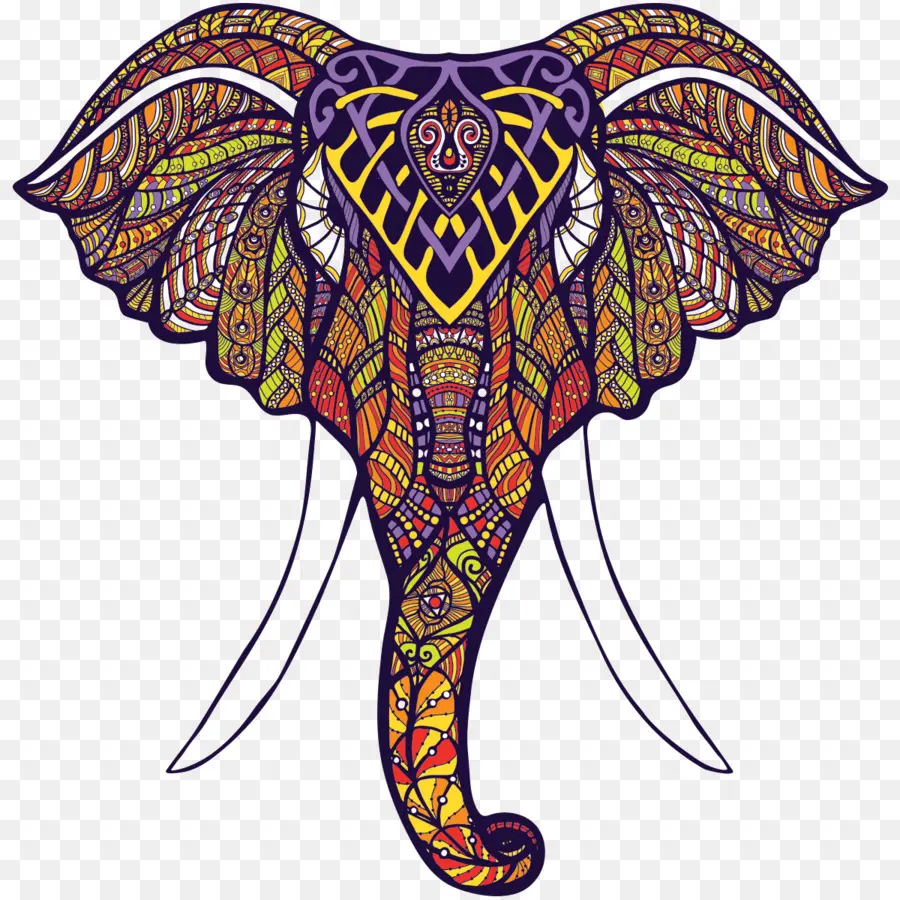 Éléphant，Mandalas PNG