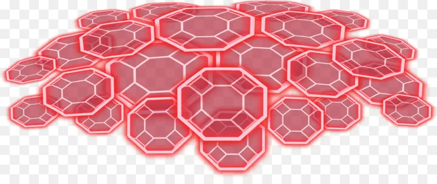 Hexagones，Rouge PNG