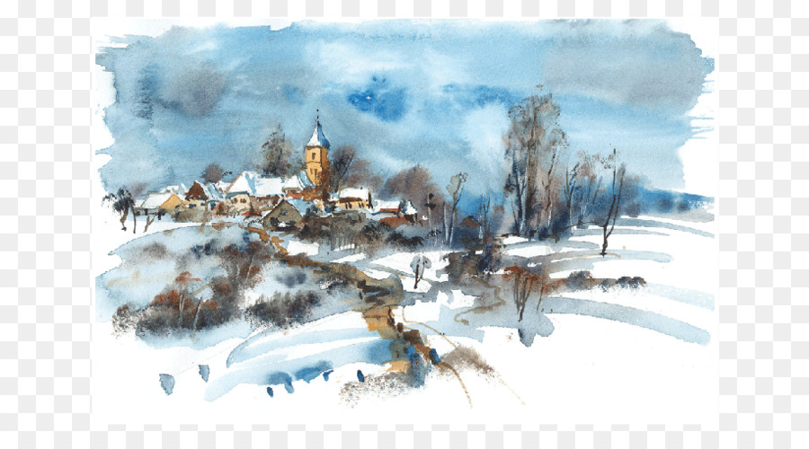 Kirchdorf，Peinture à L Aquarelle PNG