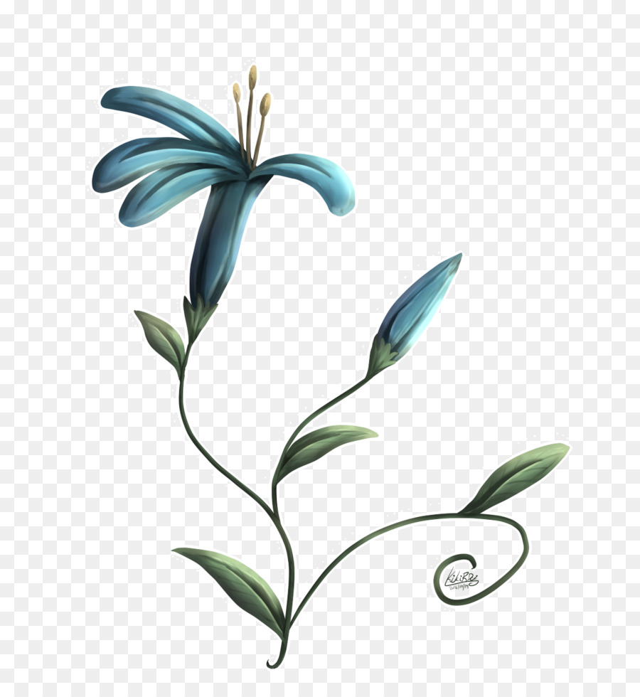 Fleurs Bleues，Papillon PNG