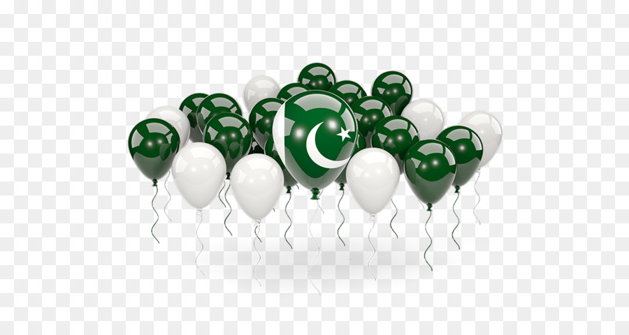 Ballons Verts Et Blancs，Drapeau Du Pakistan PNG