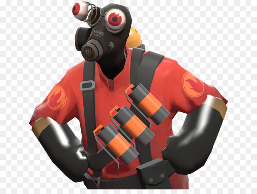 Personnage Pyro Rouge，Masque à Gaz PNG