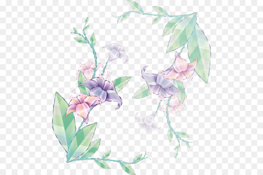 Fleurs Pastel，Feuilles PNG