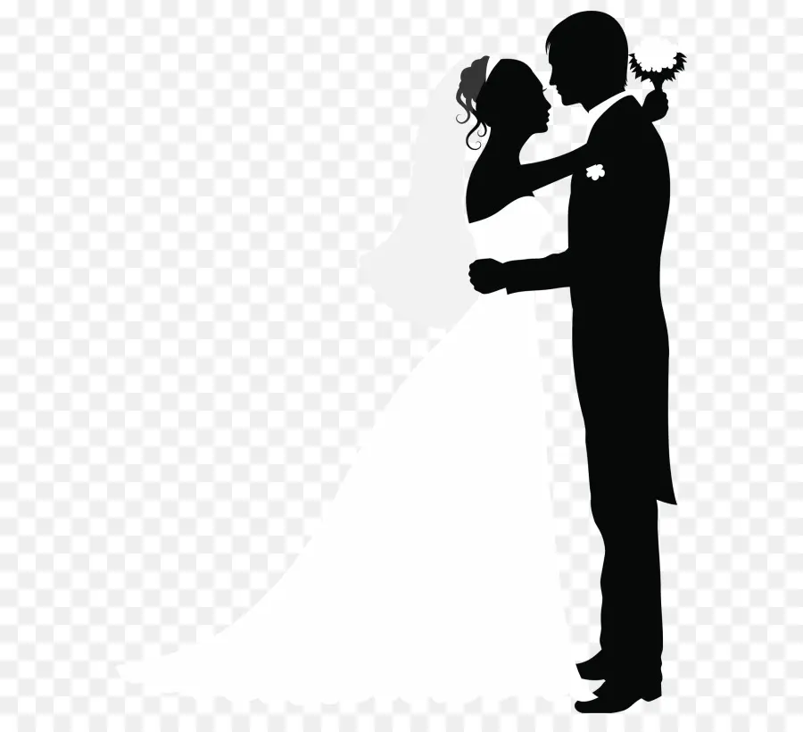 Silhouette De Couple De Mariage，Mariée PNG