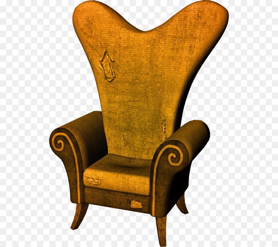 Fauteuil Beige，Bras En Bois PNG