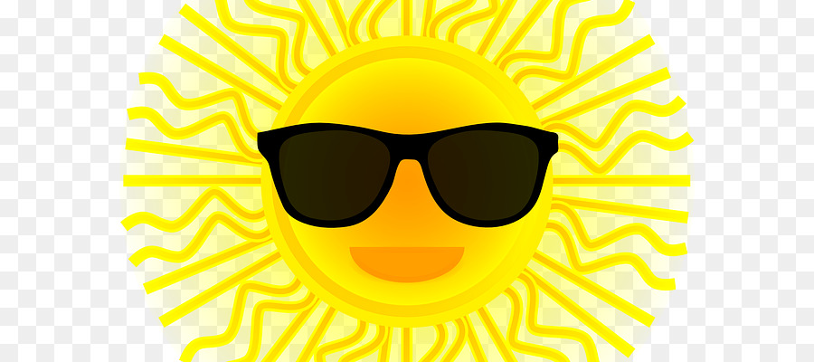 Soleil Avec Des Lunettes De Soleil，Ensoleillé PNG