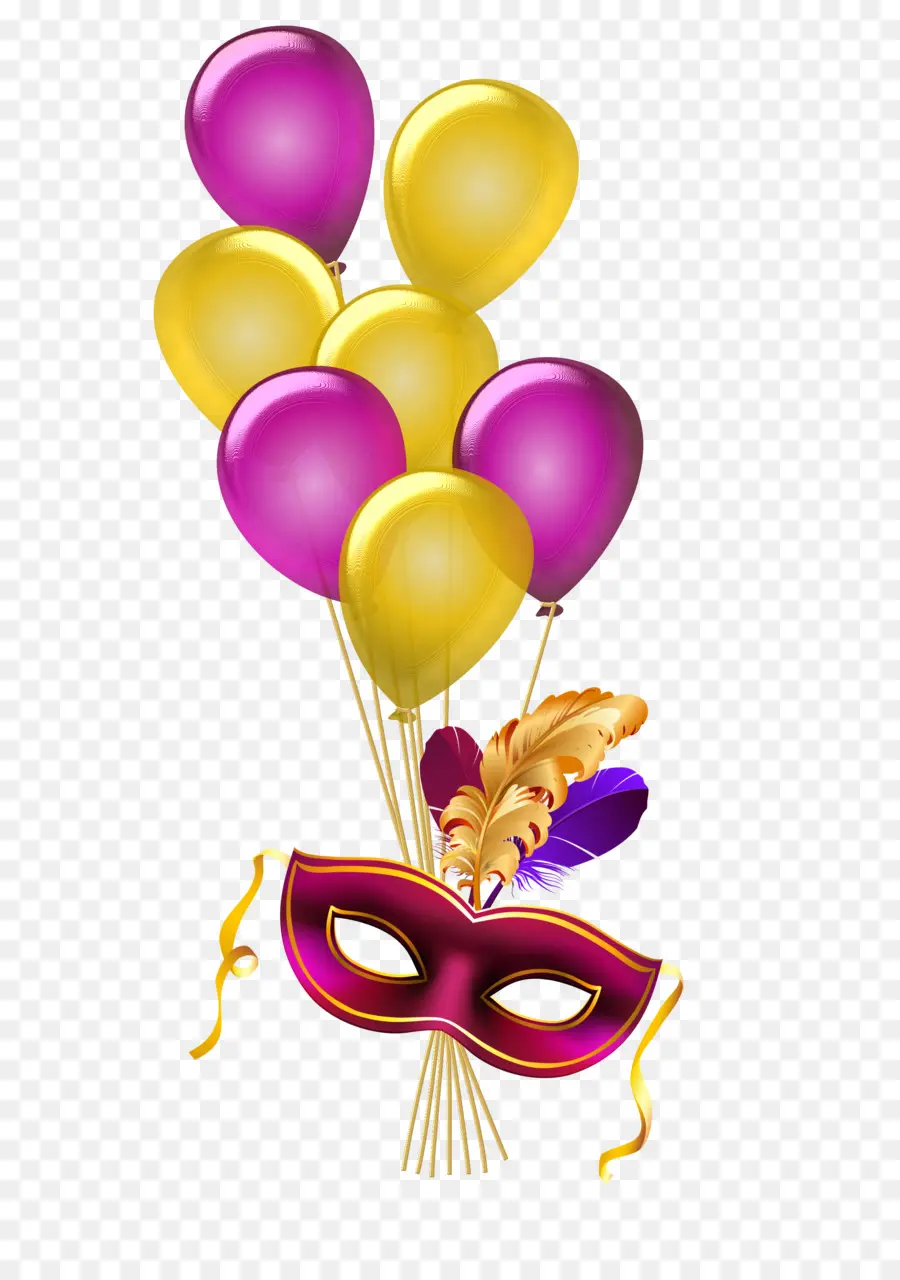 Ballons Et Masque，Faire La Fête PNG