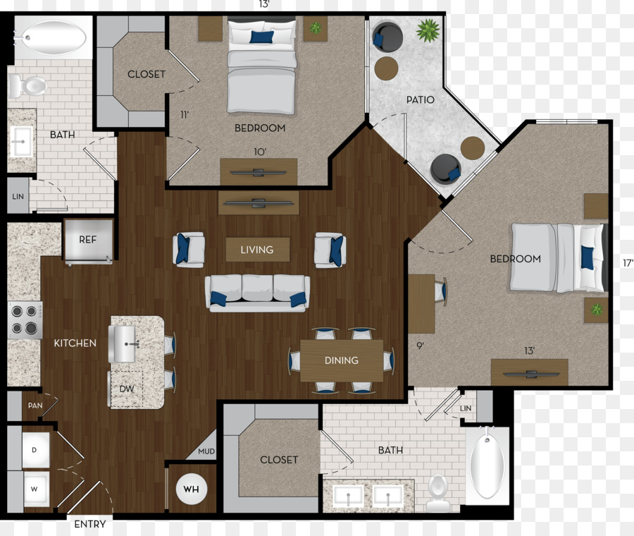 Alexan Southside Place Appartements，Plan D étage PNG