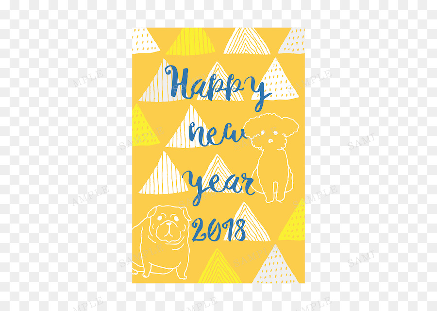 Carte De Nouvel An，Caniche PNG