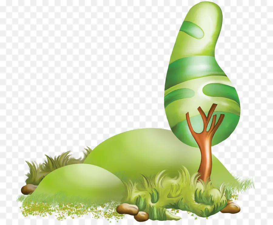 Arbre，Herbe PNG