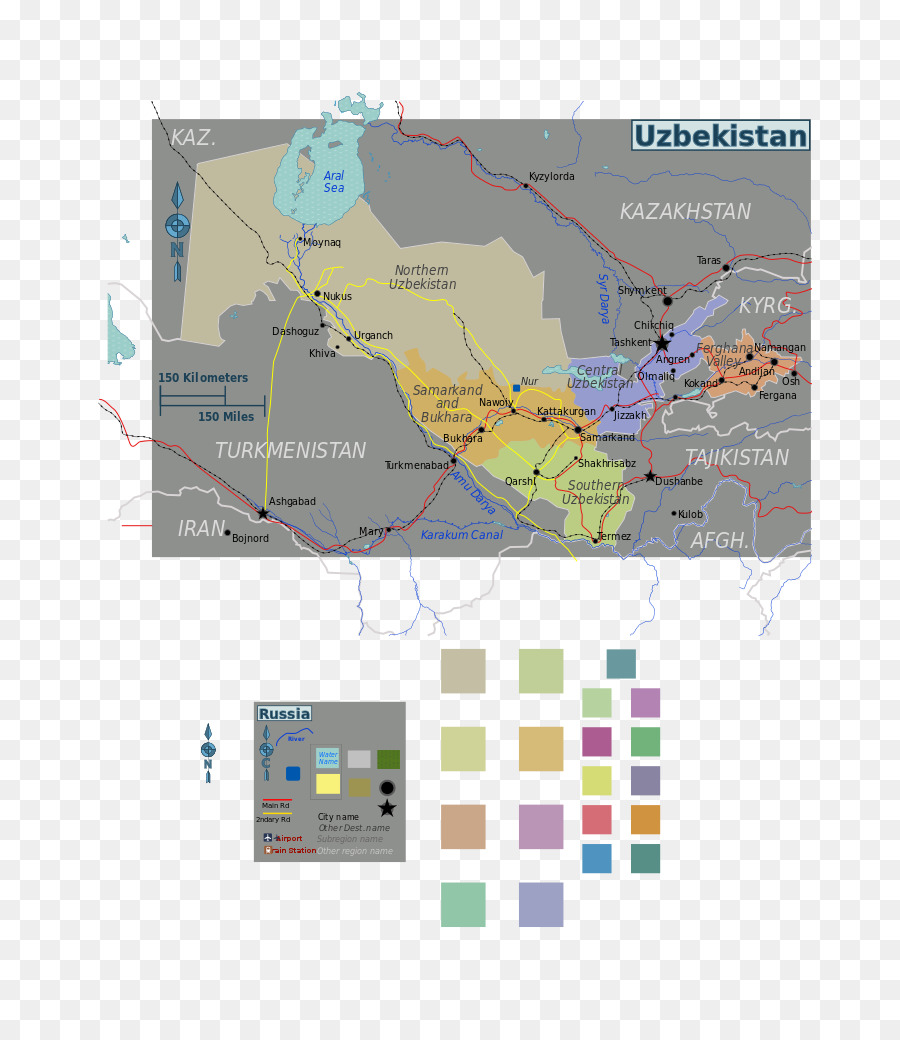 Ouzbékistan，Carte PNG